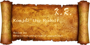 Komjáthy Rudolf névjegykártya