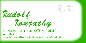 rudolf komjathy business card